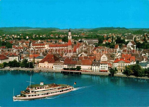 Ueberlingen Bodensee Fähre Ansicht von Seeseite Fliegeraufna