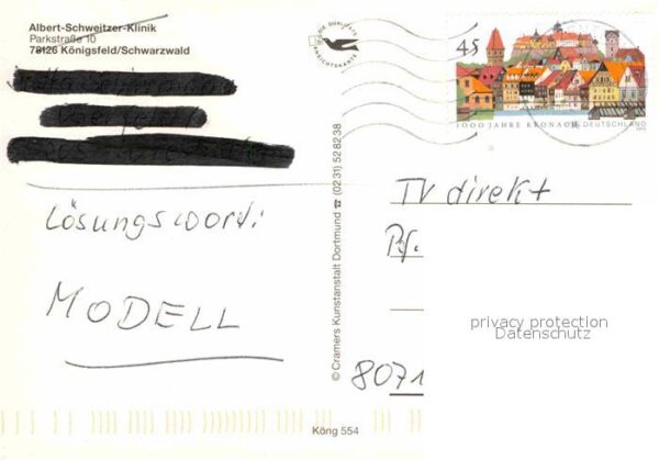 Koenigsfeld Schwarzwald Albert Schweitzer Klinik Fliegeraufnahm – Bild 2