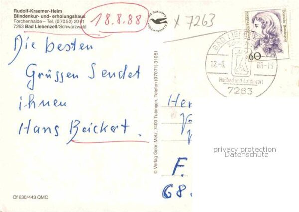 Bad Liebenzell Rudolf Kraemer Haus Blindenkur und Erho – Bild 2