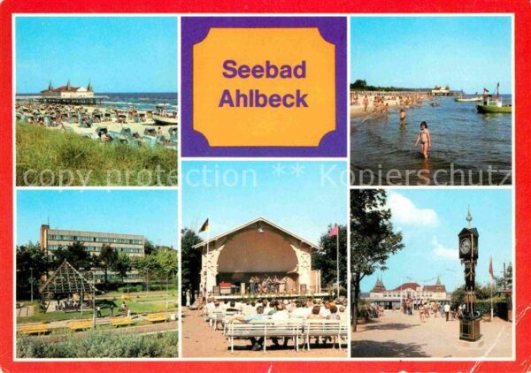 Ahlbeck Ostseebad Strand Seebrücke FDGB Erholungsheim Kon