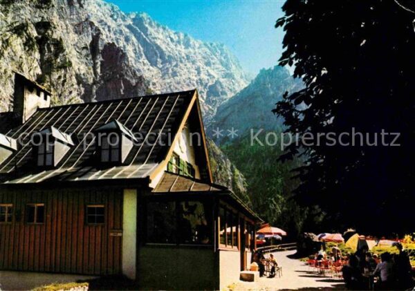Ramsau Berchtesgaden Wimbachschloss Berggaststätte mit Watzm