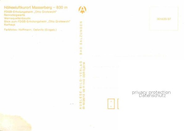 Masserberg FDGB Erholungsheim Otto Grotewohl Renns – Bild 2