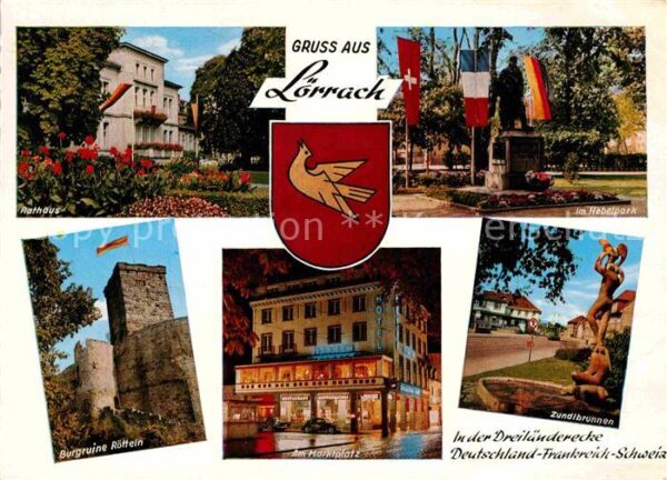 Loerrach Rathaus Burgruine Rötteln Marktplatz Zu