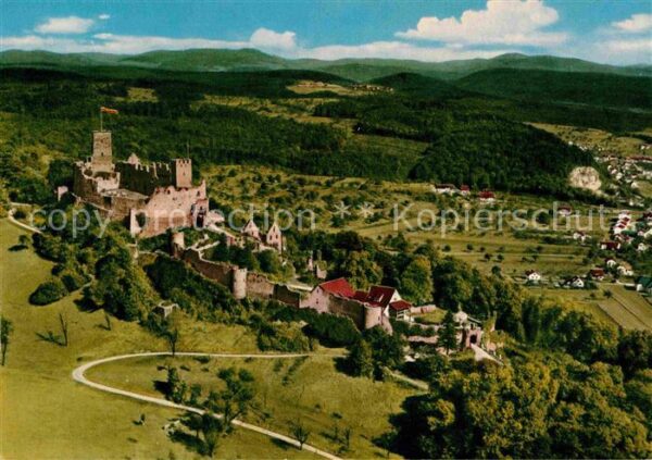 Loerrach Fliegeraufnahme Burgruine Rötteln