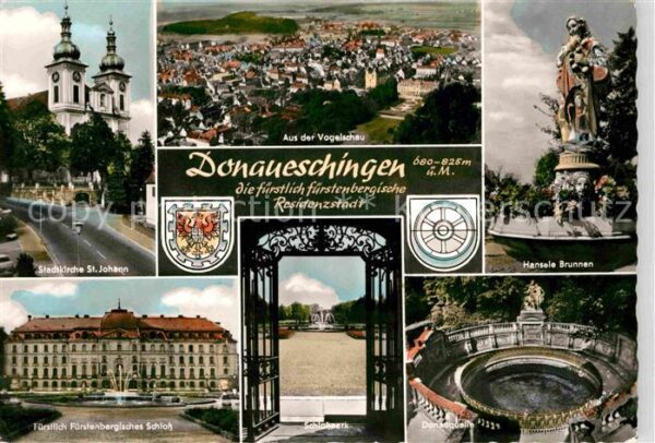 Donaueschingen Fliegeraufnahme Stadtkirche Schloss Don