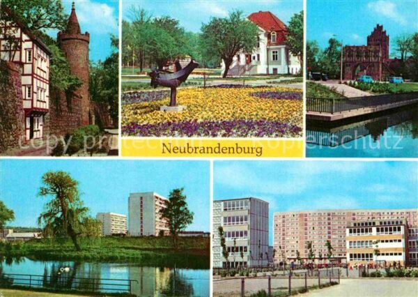 Neubrandenburg Stadtpark Treptower Tor Schwanenteich