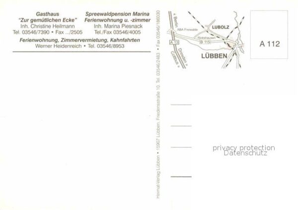 Luebben Spreewald Spreewald-Kahnfahrt Gasthaus Zur gemütl – Bild 2