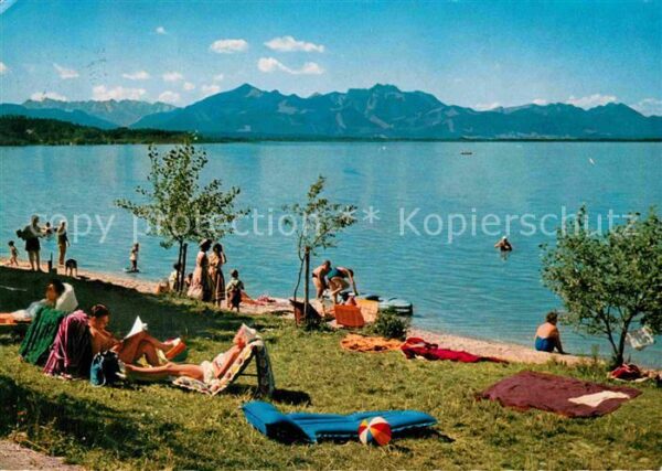 Chiemsee Badestrand Kampenwand Kaisergebirge