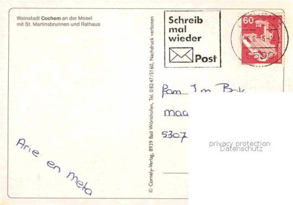 Cochem Mosel St. Martinsbrunnen und Rathaus – Bild 2