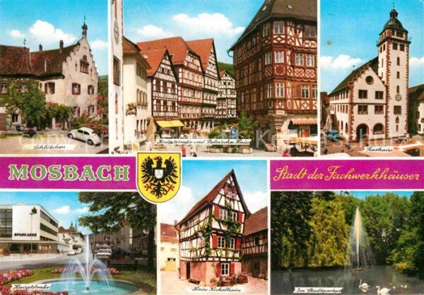 Mosbach Baden Fachwerkhäuser Stadtgarten Schlößchen