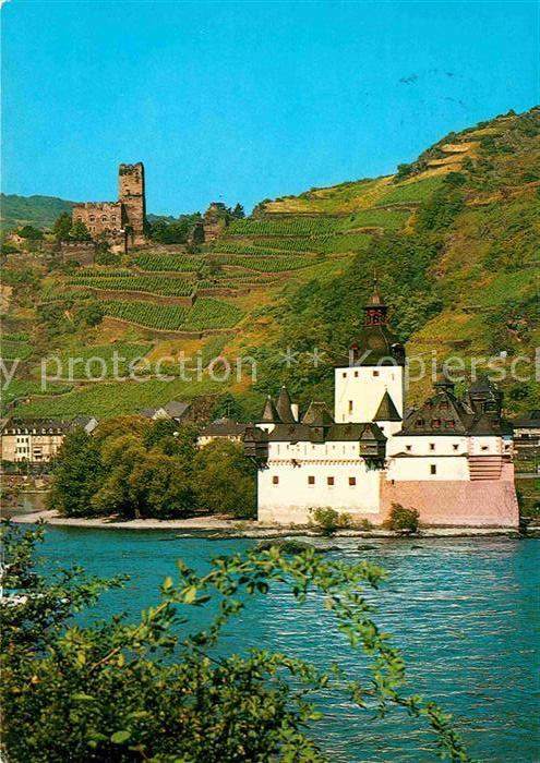 Kaub Rheinpartie Burg-Gutenfels und Pfalz