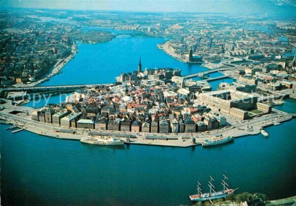 Stockholm Fliegeraufnahme Gamla Stan Slottet och