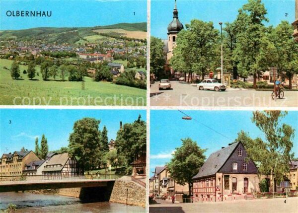 Olbernhau Erzgebirge Ernst-Thälmann-Platz Kegelbrücke Grünth
