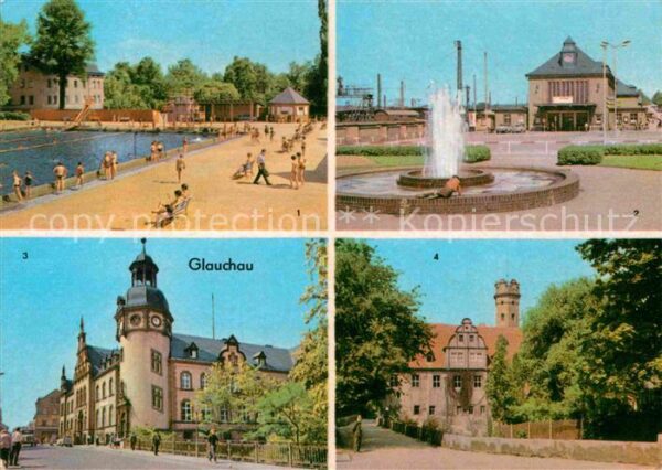 Glauchau Sommerbad Bahnhof Schloß-Vorderglauchau