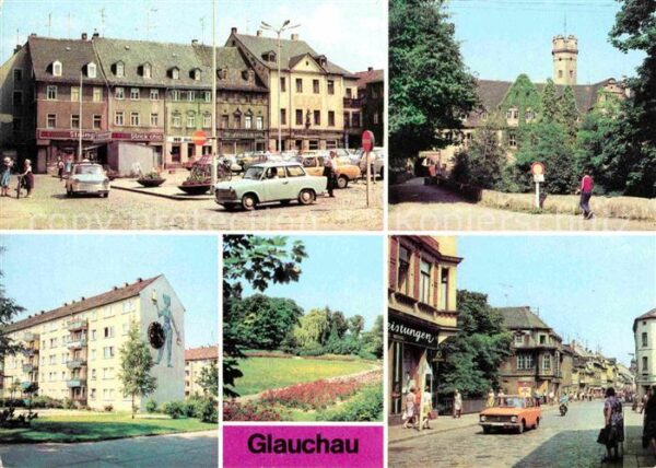 Glauchau Marktplatz Schloß Forderglauchau Rosari