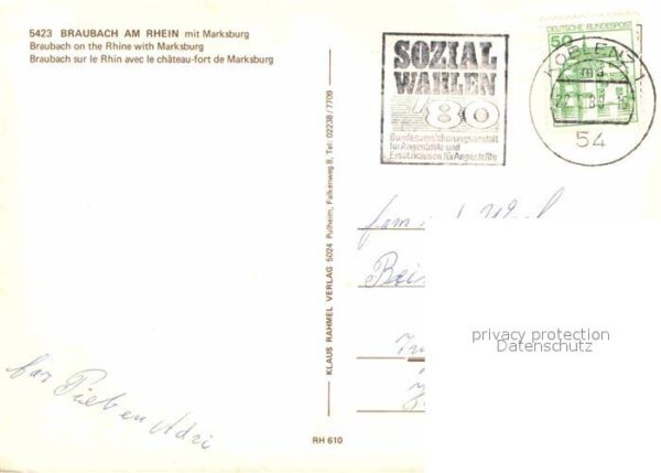 Braubach Rhein Rheinpartie mit Marksburg – Bild 2