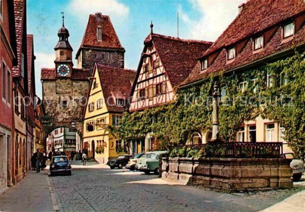 Rothenburg Tauber Rödergasse mit Markusturm