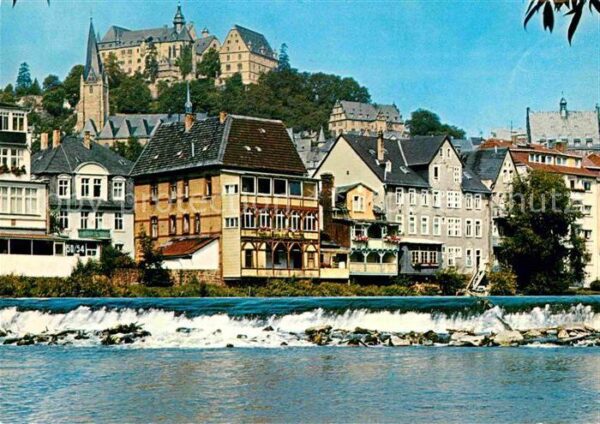 Marburg Lahn Lahnpartie mit Schloß