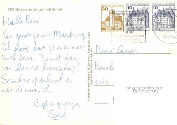 Marburg Lahn Lahnpartie mit Schloß – Bild 2