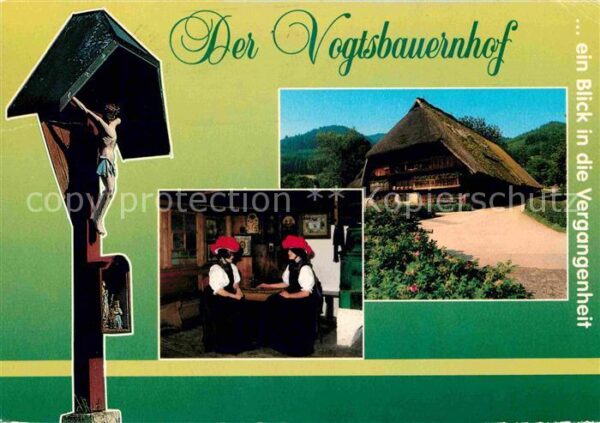 Gutach Schwarzwald Der Vogtsbauernhof Frauen in Tracht