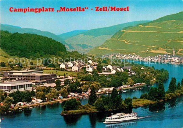 Zell Mosel Fliegeraufnahme Camping Mosella Moselpa