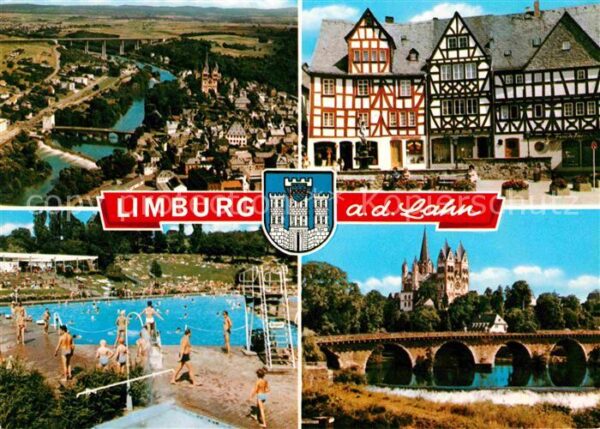Limburg Lahn Lahnparite Fachwerk Fliegeraufnahme Fre