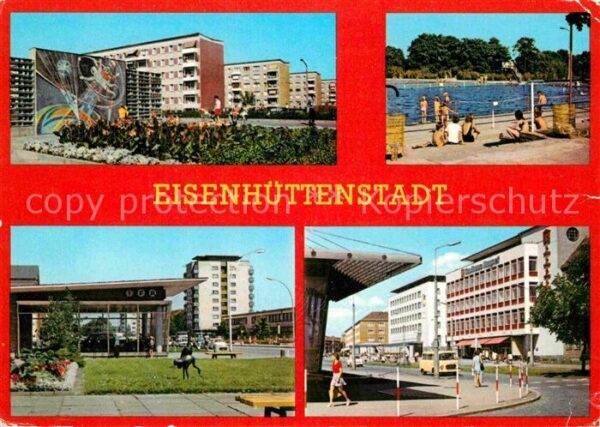 Eisenhuettenstadt Leninallee Schwimmbad Wohnkomplex am Fr