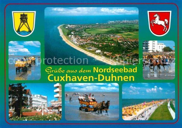 Cuxhaven Duhnen Nordseebad Fliegeraufnahme Wattwagen Pferderennen