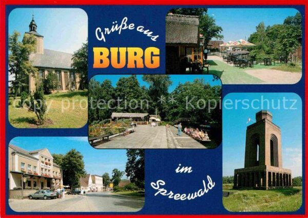 Burg Spreewald Kirche Hafen Bismarckturm