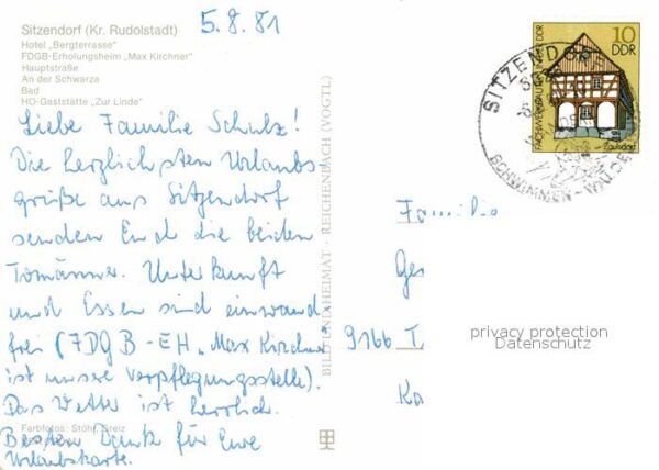 Sitzendorf Thueringen Hotel Bergterrasse Hauptstrasse Schwarz – Bild 2
