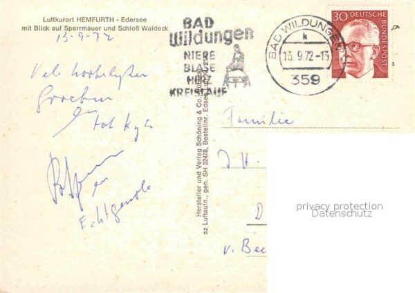 Hemfurth-Edersee Fliegeraufnahme mit Sperrmauer und Schl – Bild 2