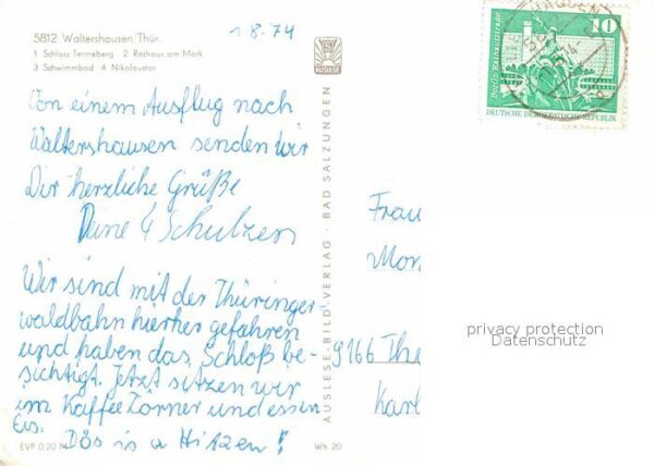 Waltershausen Gotha Schloss Tenneberg Rathaus Markt Schwimm – Bild 2