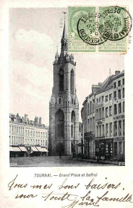 Tournai Hainaut Grand Place et Beffroi