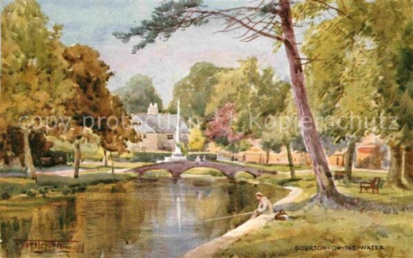 Bourton-on-the-Water Idyll am Fluss Künstlerkarte