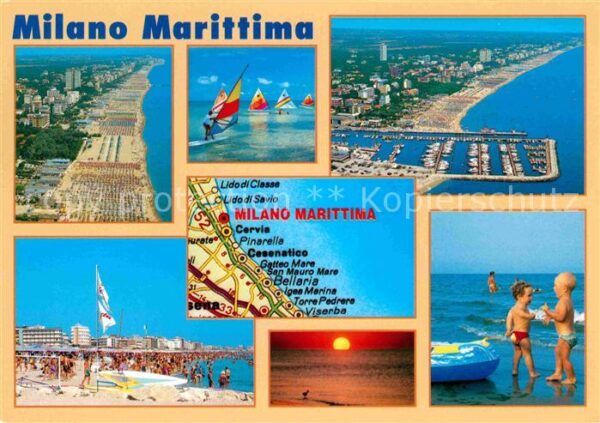 Milano Marittima Kind Fliegeraufnahme Segelboot Strand