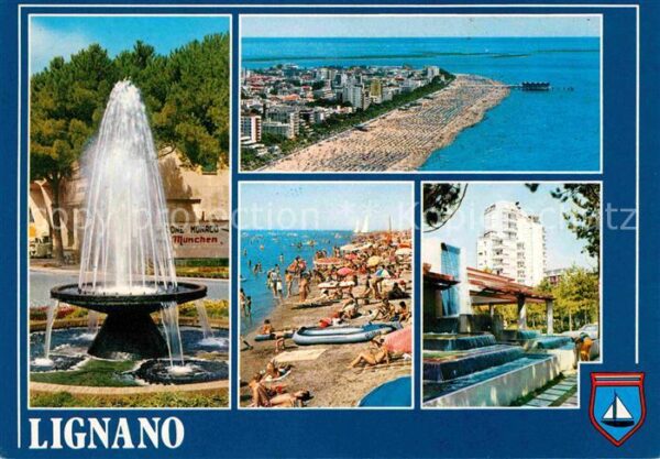 Lignano Brunnen Fliegeraufnahme Strand
