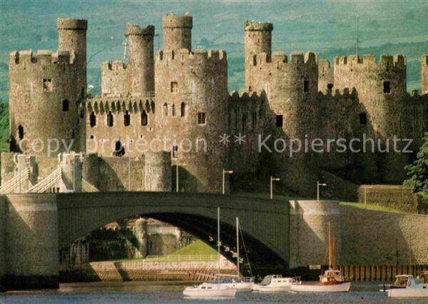 Gwynedd Wales Conwy Castle River view