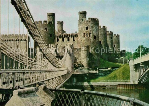 Gwynedd Valley Conwy Castle Telfords Suspension Bridge