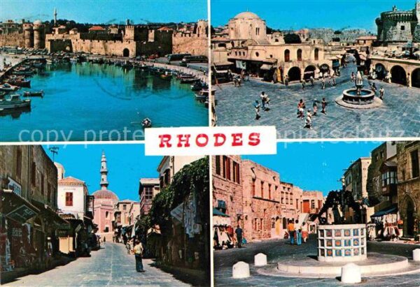 Rhodes Rhodos Greece Altstadtpartien Hafen