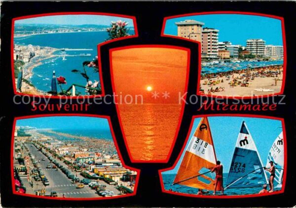 Miramare di Rimini  Panorama Strand Promenade Windsurfer