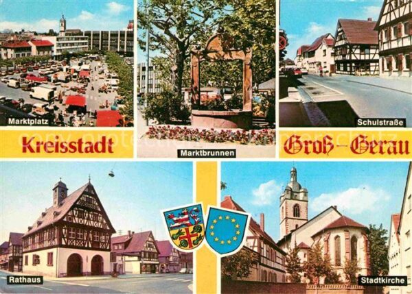 Gross-Gerau Marktplatz Marktbrunnen Schulstr Rathau