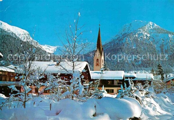 Oberstdorf Kirche mit Allgäuer Alpen und Schattenb
