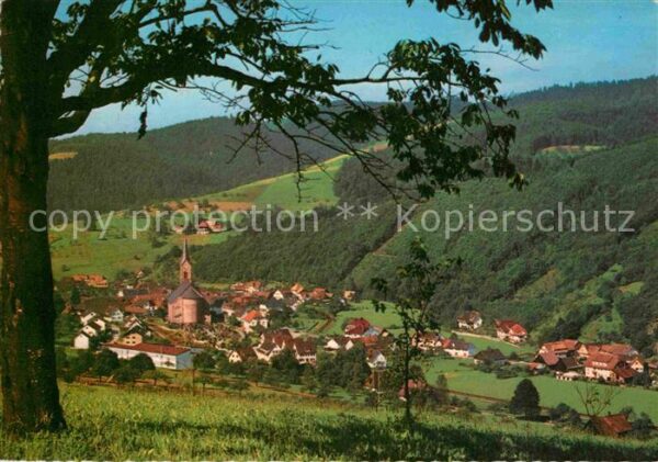 Oberharmersbach Ortsansicht mit Kirche