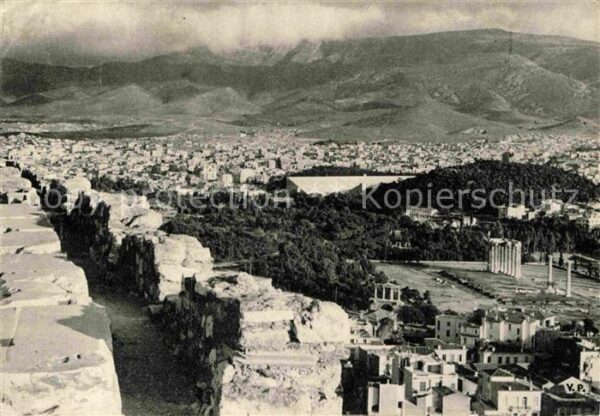 Athenes Athen The Temple of Zeus seen from the Acropo