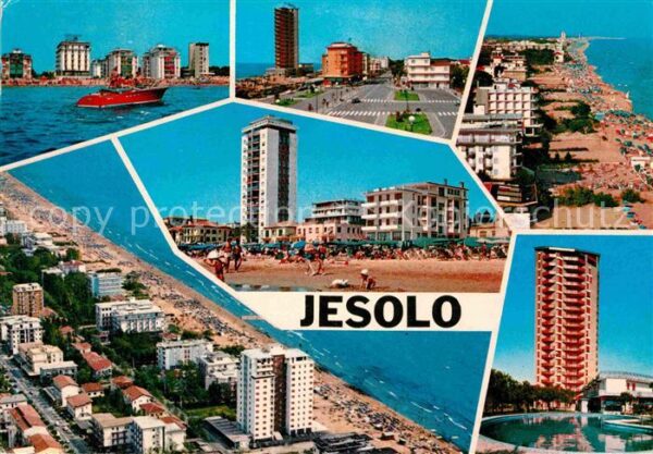 Jesolo Strandpartien Hotels Fliegeraufnahme
