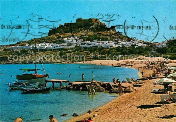 Rhodos Rhodes Aegaeis Lindos Strandpartie