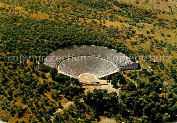 Epidauros Das alte Theater Fliegeraufnahme