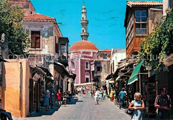 Rhodos Rhodes Aegaeis Strassenpartie in der Altstadt