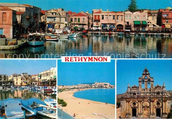 Rethymnon Kreta Hafenpartie Strand Kirche