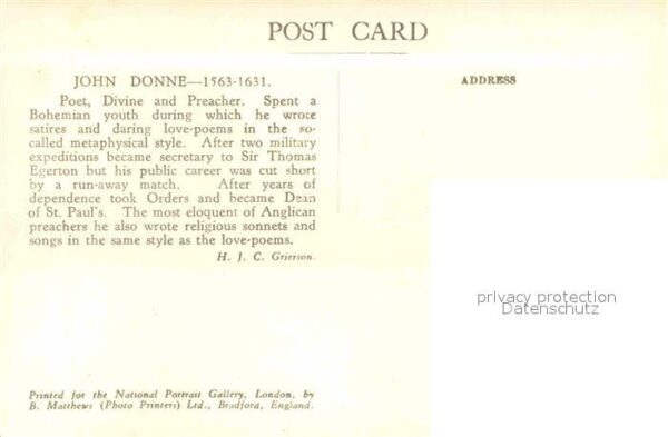 Kuenstlerkarte Isaac Oliver John Donne – Bild 2